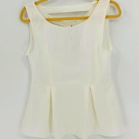 I.C.U. white sleevless blouse, lattice‎ back size  large. Office, school.… - Picture 1 of 9